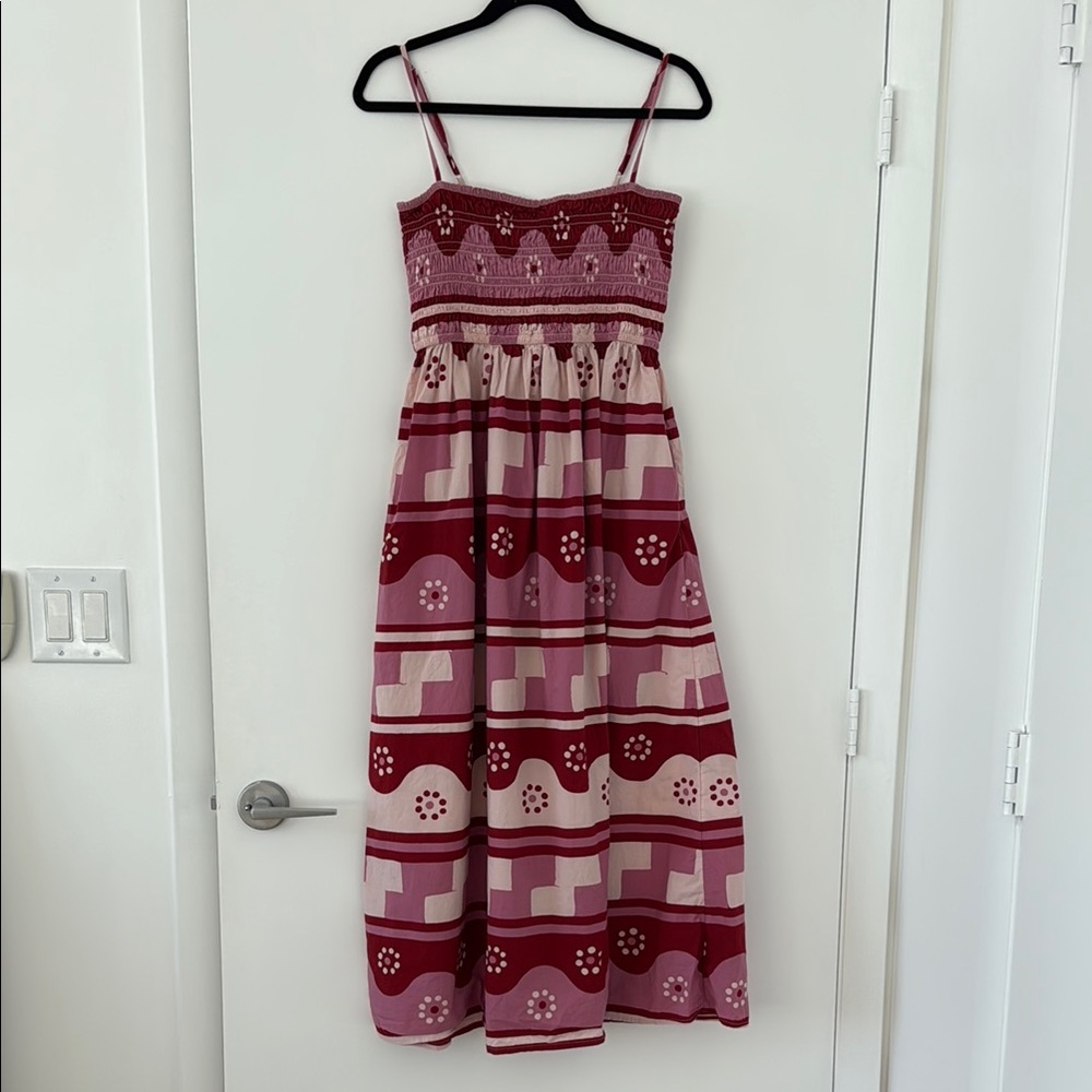 Madewell Red and Pink Maxi Dress L